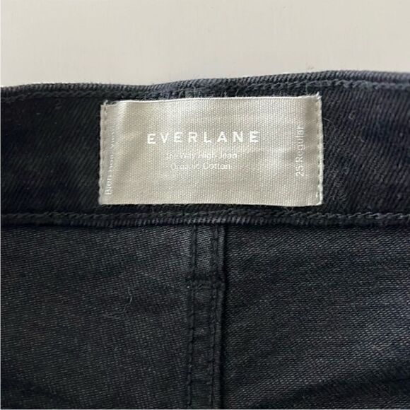 NWOT Everlane Organic Cotton The Way High Jeans in Coal Raw Hem Size 25 - Picture 6 of 11
